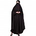 Free size jilbab with nose piece- Black